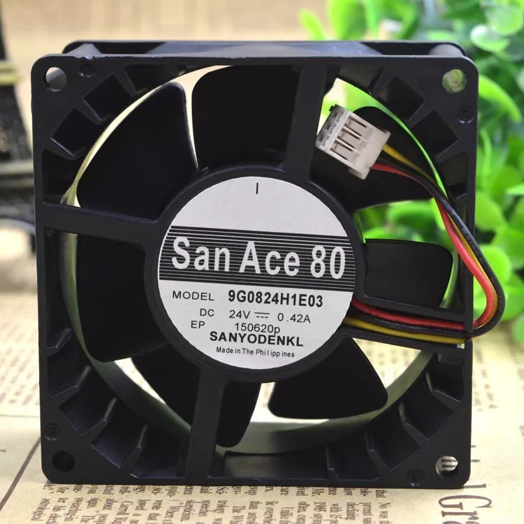Sanyo 9G0824H1E03 8038 dc24V 0.42A 3 wires for cooling fan INV-FAN