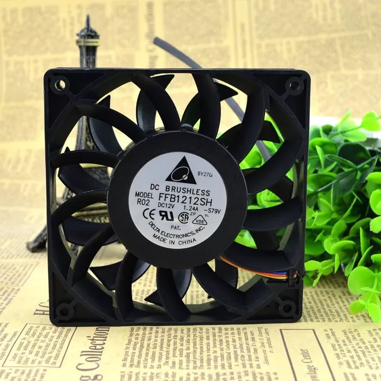 Delta FFB1212SH 12V 1.24A 12CM 12025 to four line high speed cooling fan violence