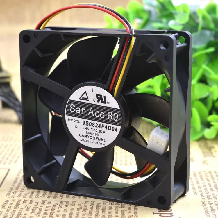 Sanyo 9S0824F4D04 8025 24V 0.07A 3 wires for cooling fan