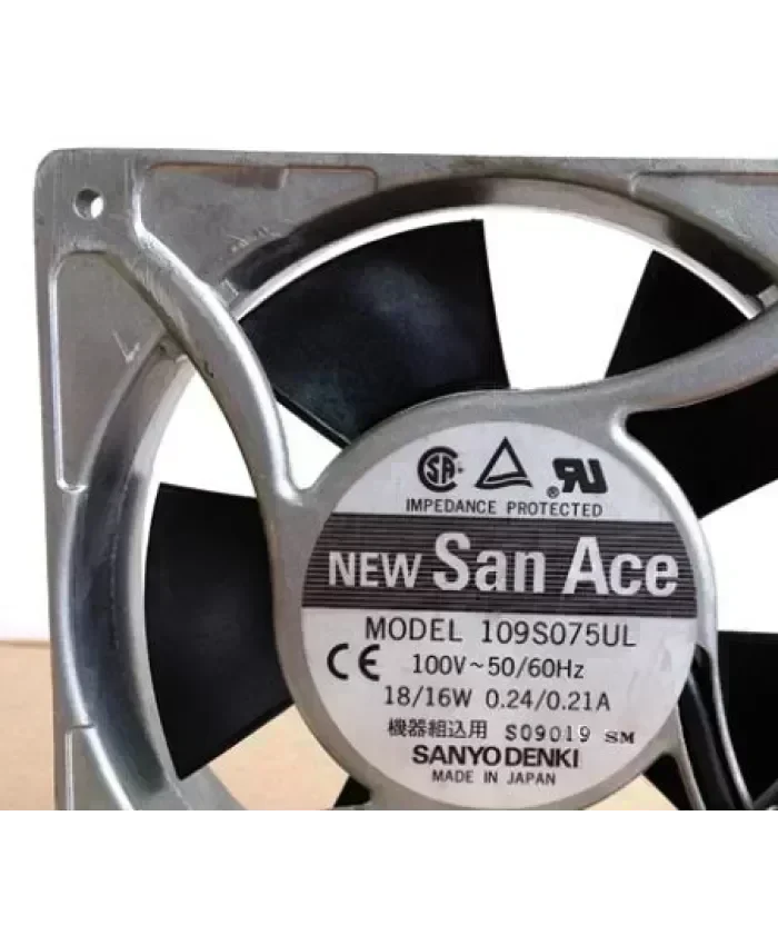 SANYO 12038 109S075UL 100V 50/60Hz 18/16W 0.24/0.21A AC Cooling Fan