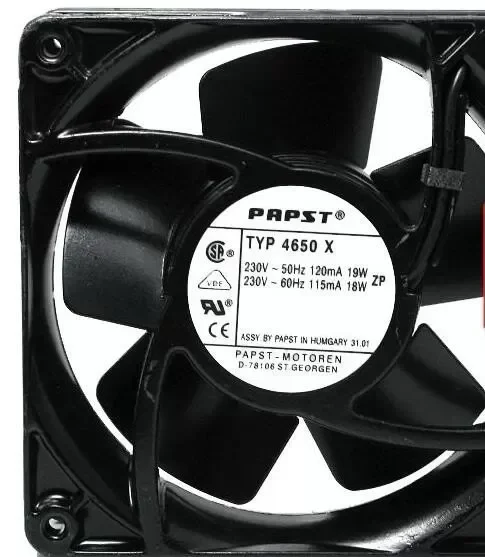 PAPST 12038 TYP4650X 230V~50Hz 19W 230V~60Hz 18W Cooling Fan