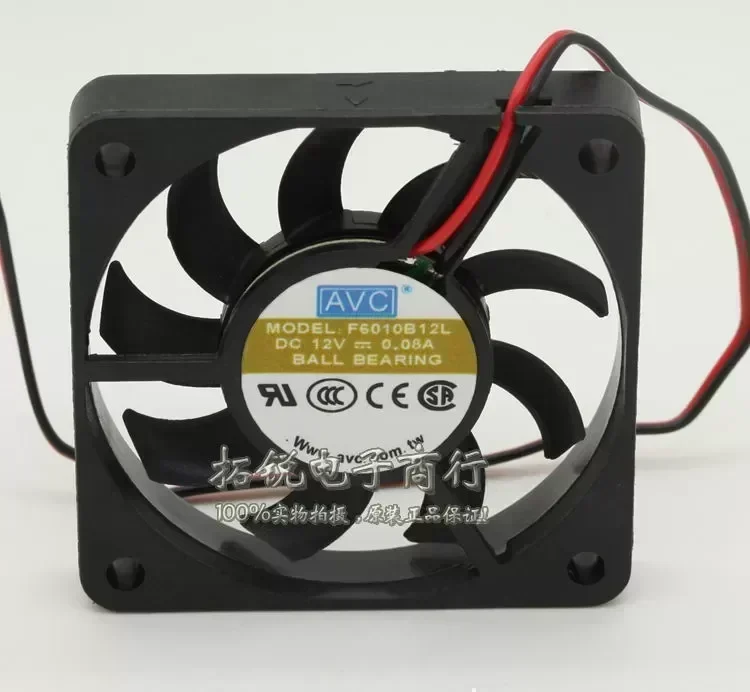Original AVC F6010B12L 6010 6CM 60x60x10mm DC 12V 0.08A silent quiet server inverter cooling fan