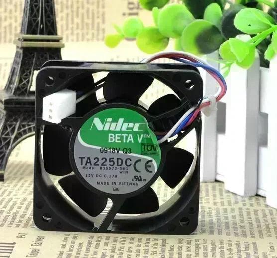 Nidec 60*60*25 12V 0.17A 6cm quiet power supply chassis / server fan B35572-58G
