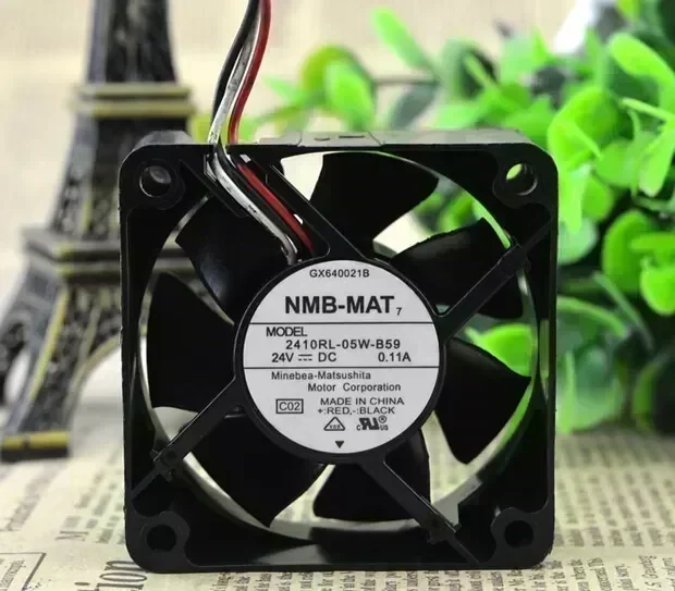 NMB 60*60*25 24V 0.11A 2410RL-05W-B59 6CM 3 wire inverter fan