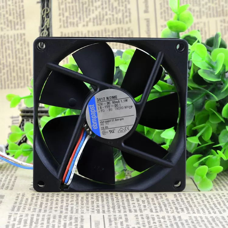 New original EBM PAPST 3412N / 2ME 9025 / 9CM 12V 1.1W 3-wire high-end cooling fan - Image 4