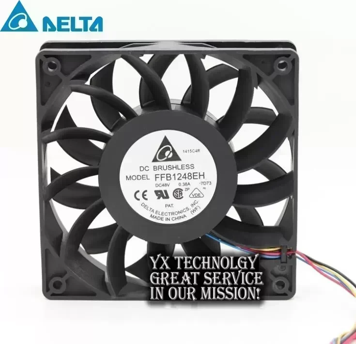 New FFB1248EH 12025 12CM 48V 0.38A four wire PWM fan speed control for DELTA 120*120*25mm