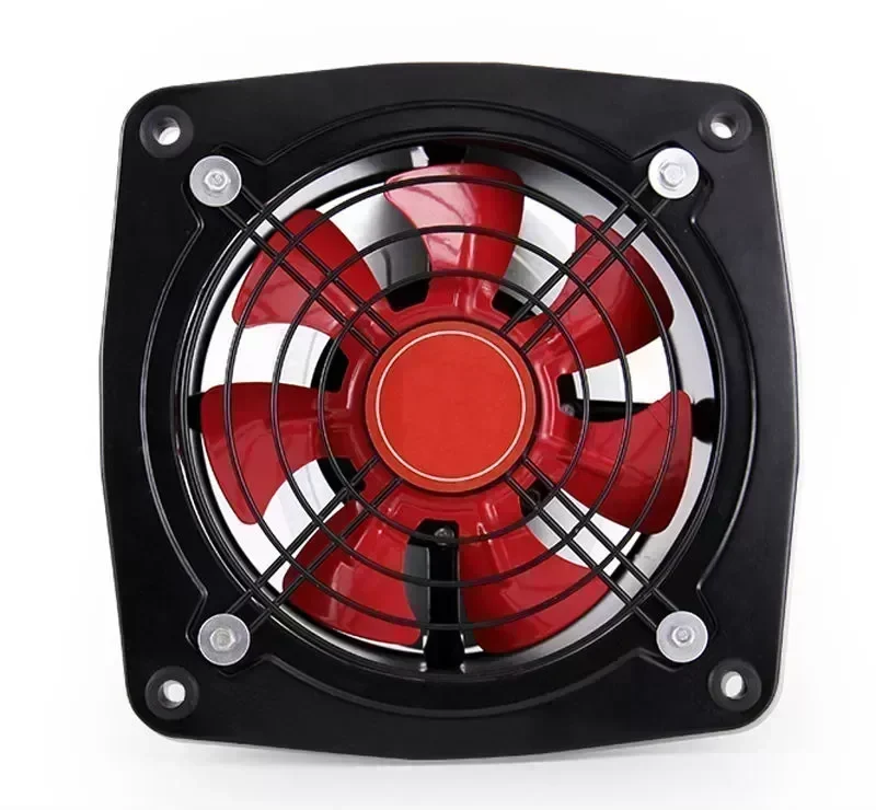 200MM exhaust fan, strong duct flow fan for kitchen toilet wall 8 inch, mute axial flow fan square shape, ventilator fan