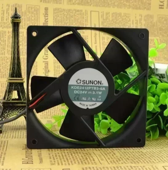 SUNON 120*120*25 24V 3.1W 12CM KDE2412PTB3-6A 2 wire inverter cooling fan