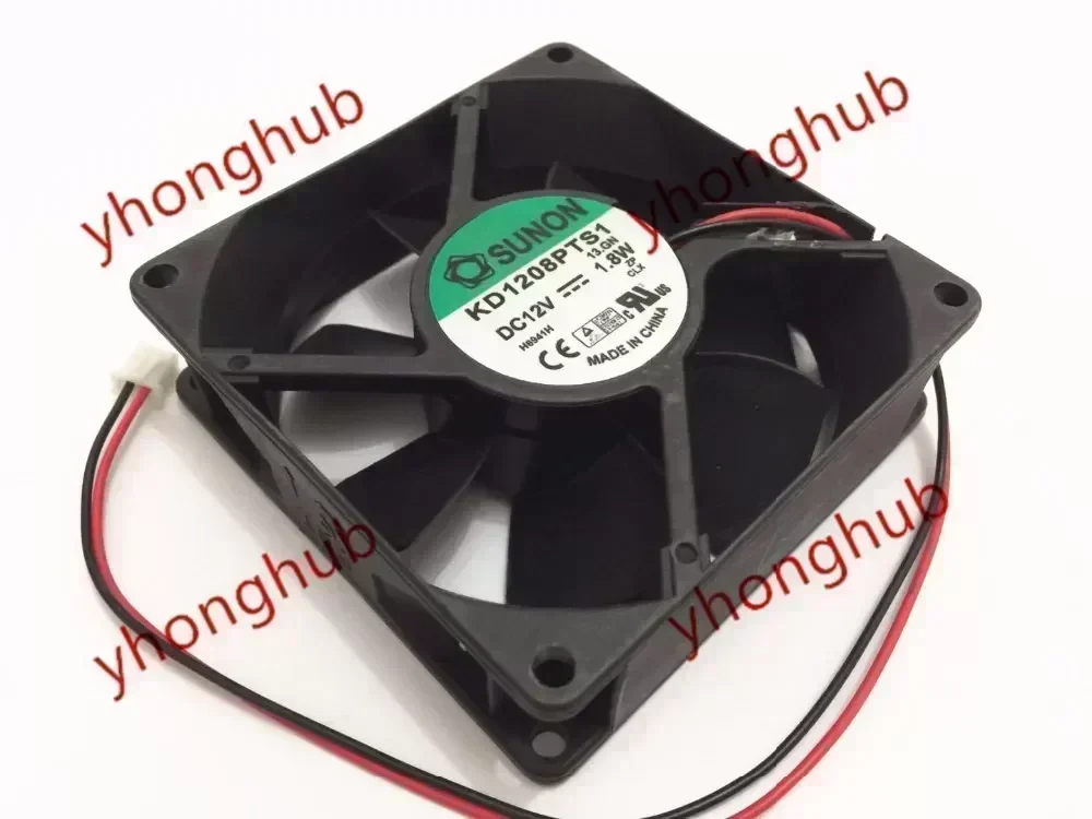 SUNON KD1208PTS1 13.GN DC 12V 1.8W 2-wire 80x80x25mm Server Square Fan