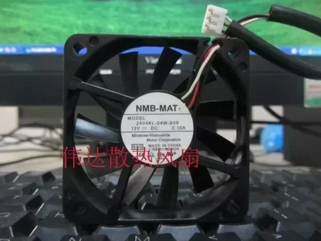 Original NMB 6010 2404KL-04W-B59 DC 12V 0.35A 60 * 60 * 10mm 3-wire interface Cooling fan