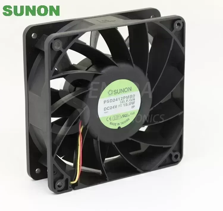 Original SUNON PSD2412PMB2 24V 15.0W cpu cooler heatsink axial Cooling Fan 12038 120x120x38mm 12cm