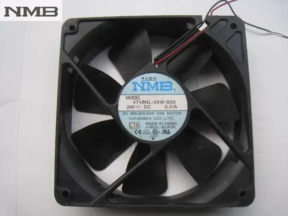 Original NMB 4710NL-05W-B50 12025 12cm 24V 0.31A 2Wire Server Inverter Cooling Fan