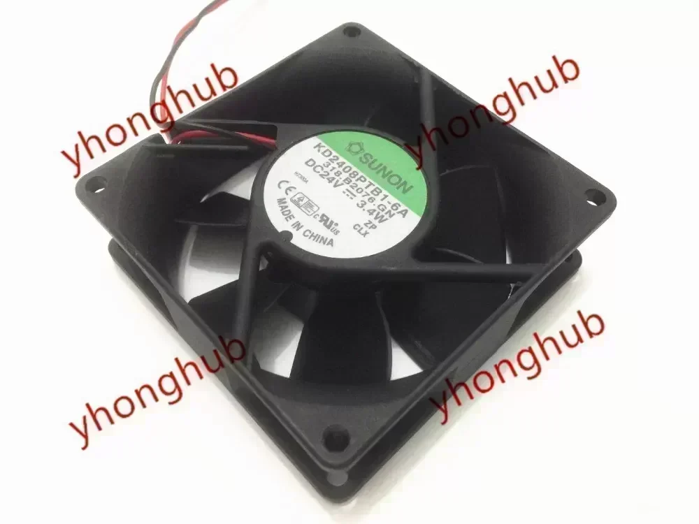 SUNON KD2408PTB1-6A 318.B2076.GN DC 24V 3.4W 2-wire 80x80x25mm Server Square fan