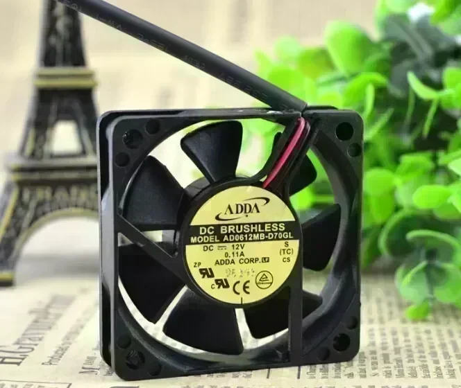 The original ADDA 60*60*15 DC12V 0.11A 6CM AD0612MB-D70GL power supply case fan