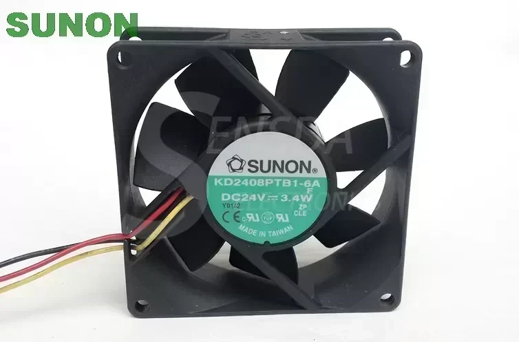 SUNON KD2408PTB1-6A 80mm 8cm DC 24V 3.4W 2-wire 80x80x25mm server inverter axial blower cooling fan