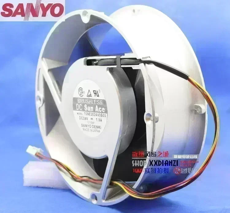 SANYO 109E2024V0S03 20070 20cm 200mm Round DC 24V 1.9A gale aluminum frame cooling fan
