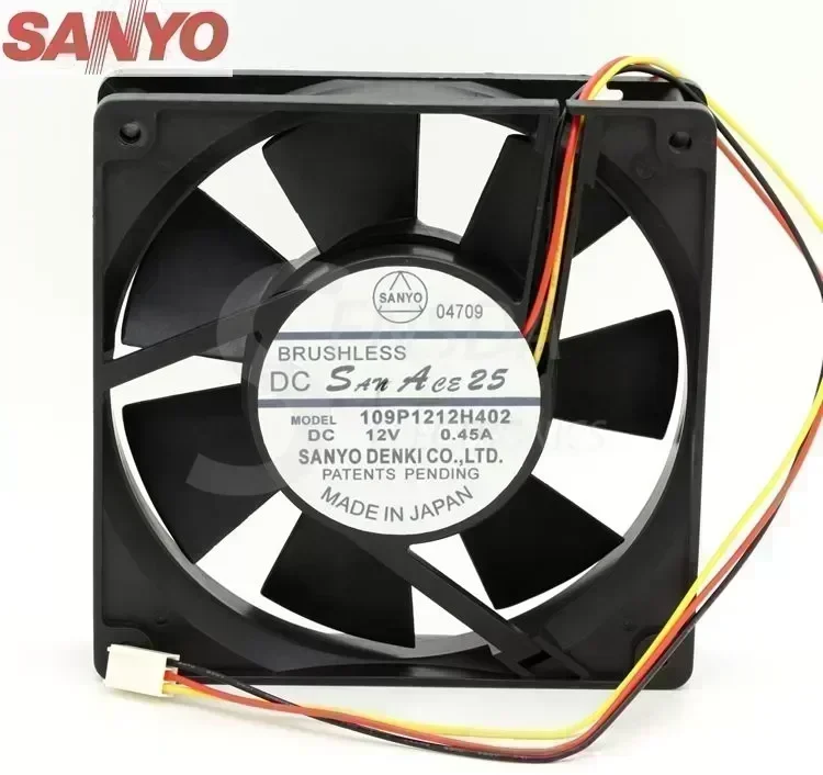 SANYO 109P1212H402 DC12V 0.45A 12CM 12025 120mm 120x120x25mm server inverter cooling fans