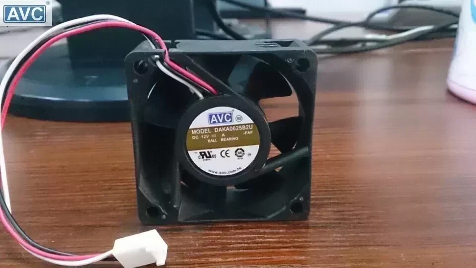 Original AVC DAKA0625B2U 12V 0.65A three wire tachometer 6CM dual ball bearing cooling fan