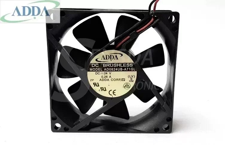 New Original ADDA 80x25mm AD0824UB-A71GL DC 24V 0.26A 2Wire axial server inverter Cooling Fans