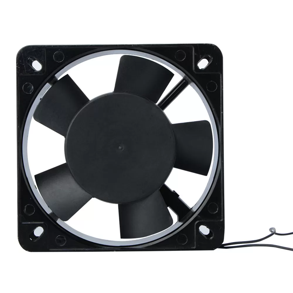 Black 120x120x25mm 2 Wire 0.1A AC Axial 220 240V Metal Industrial Cooler Cooling Fan