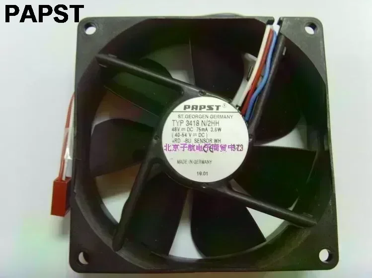 Original papst typ3418n 2hh 9CM 9.2CM 90*90*25MM 92*92*25MM 9225 9025 48v electronic enclosures cooling fan