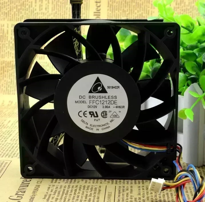 SSEA New cooling fan for Delta FFC1212DE ball bearing Fan PWM intelligent control speed 12V 2.4A 12CM 120*120*38mm 4pin