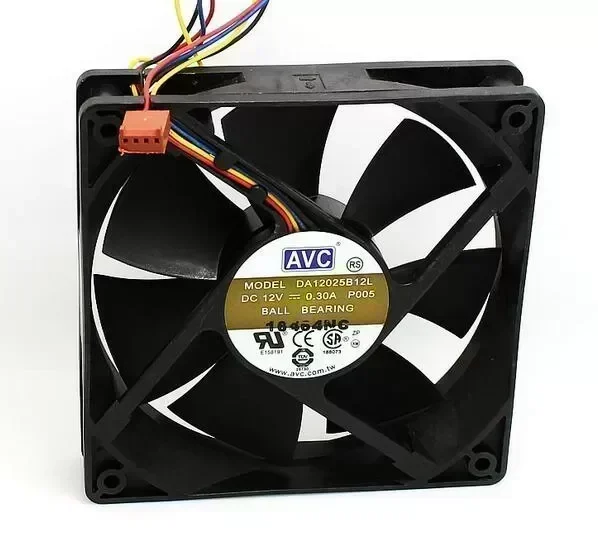Original AVC 12025 0.30A 120*120*25MM DA12025B12LP005 DC 12V 4-pin PWM Temperature Control Fan