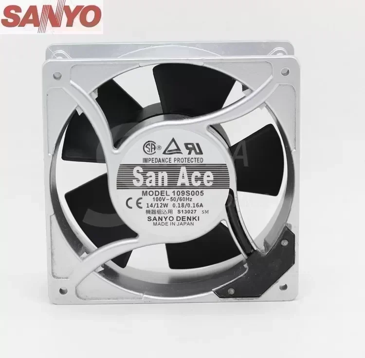 Original SANYO 109S005 100V 0.18/0.16A aluminum frame 12038 12CM fan