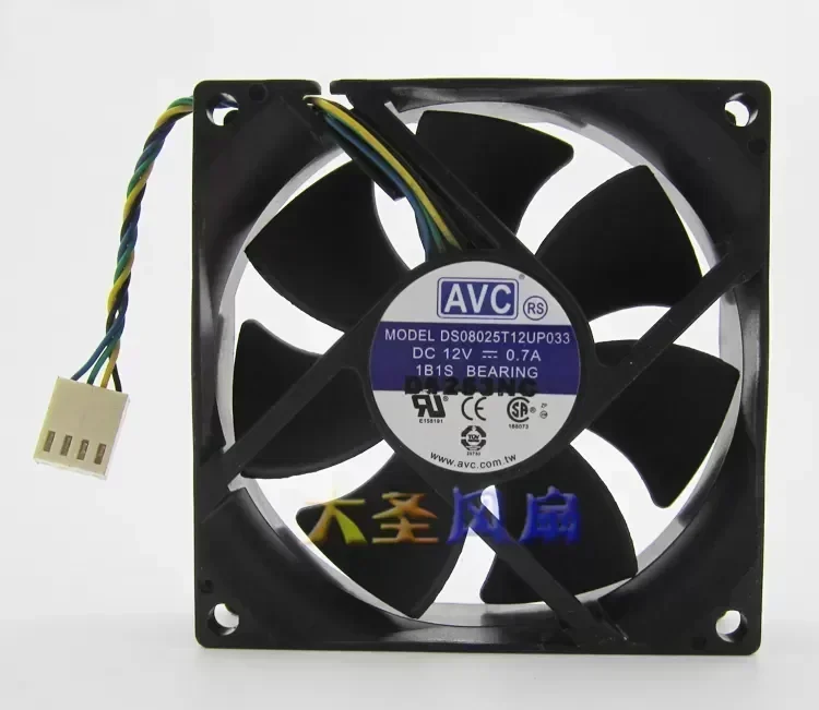Original AVC DS08025T12UP057 12V 0.7A 4 wires PWM Computer CPU Cooling fan