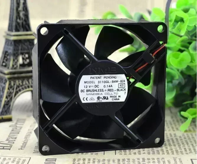 The original NMB 8CM 80*80*25 3110GL-B4W-B24 12V 0.14A quiet cooling fan