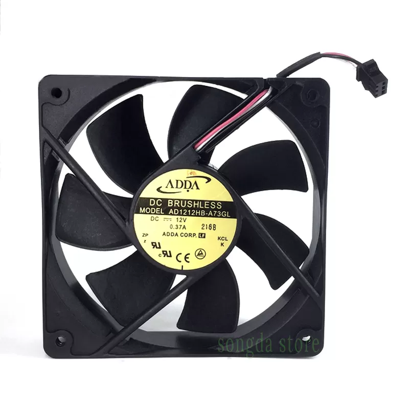 Original adda AD1212HB-A73GL 120*120*25MM 12cm 12V 0.37A computer case electronic enclosures cooling fan