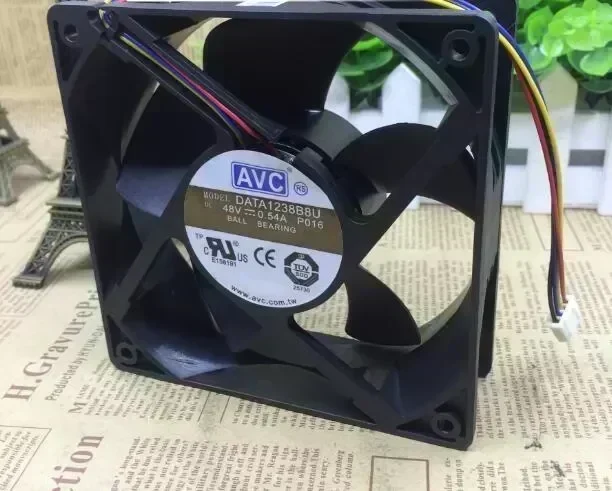 Original AVC DATA38B8U 48V 0.54A 12 cm 4 - wire industrial personal computer server cooling fan