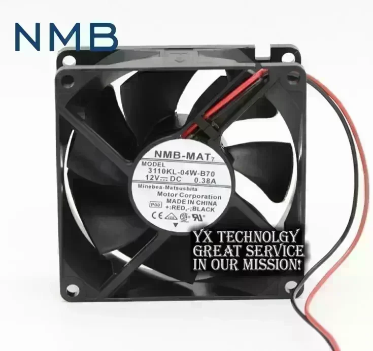 New and Original 3110KL-04W-B70 12v 0.38A two line ball A cooling fan for NMB 80 * 80 * 25 mm