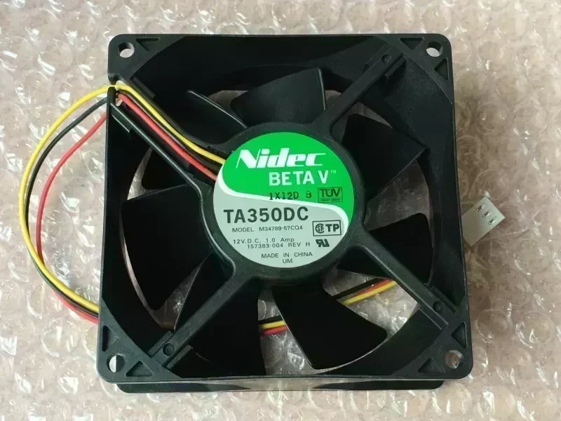 Original NIDEC TA350DC M34789-90 9238 92*92*38MM 9cm DC 12V 1.0 A 3 Lines Server Cooling Fan