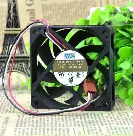 Original AVC DE07015B12H DC 12V 0.50A 7CM 70*70*15 3-wire CPU large wind cooling fan