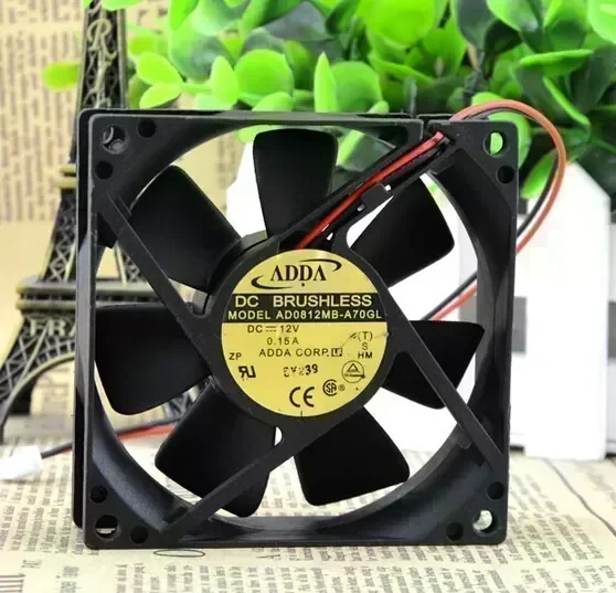 ADDA 8025 12V 0.15A 8 cm double ball the chassis power supply fan AD0812MB-A70GL