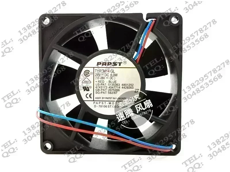 New original TYP 3414 GL 9025 24 v 6.0 W 9 cm inverter fan