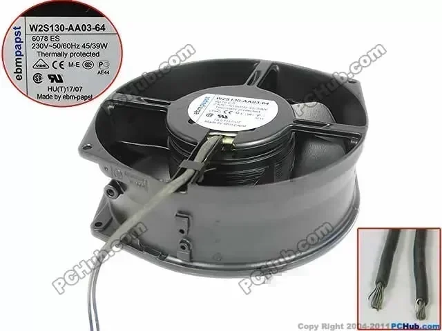 ebmpapst W2S130-AA03-64 Server Round Cooling Fan AC 230V 45W 172x150x55mm 2-wire