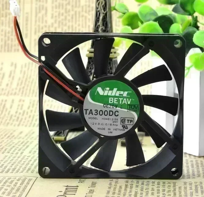 Original Nidec TA300DC H34612-55 8015 0.18A DC 12V 80 * 80 * 15mm 8CM 2 Lines Cooling Fan