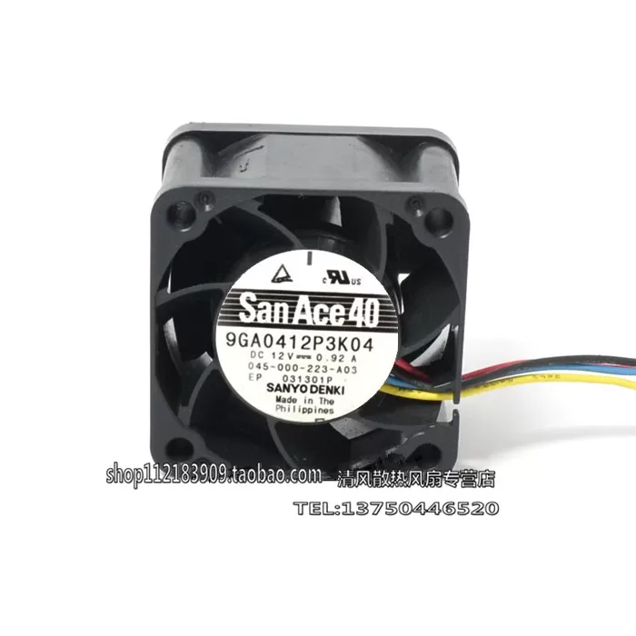 Free Shipping For SANYO 9GA0412P3K04 DC 12V 0.92A 4-wire 4-pin connector 60mm 40x40x28mm Server Square Cooling Fan