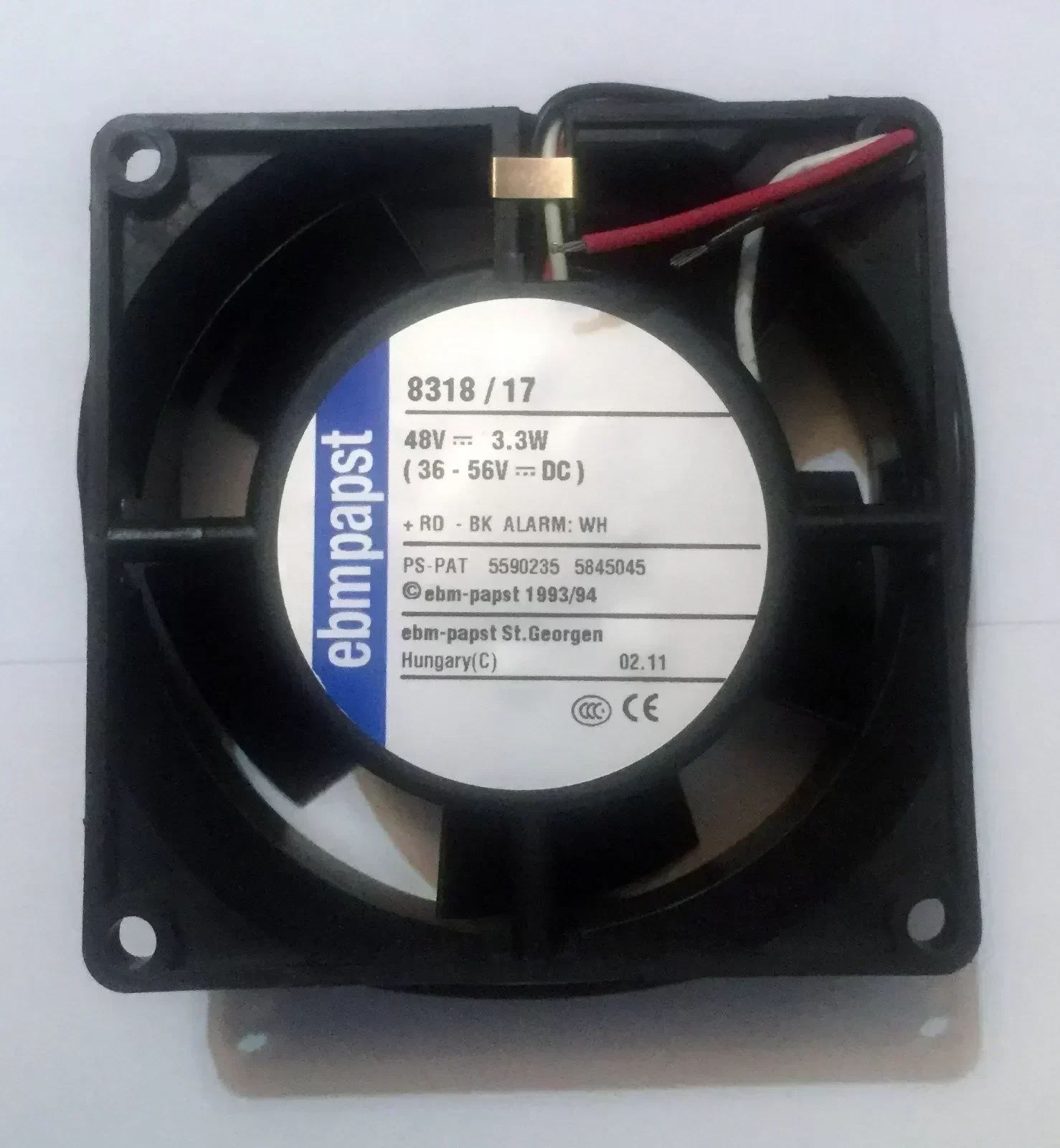 Ebmpapst 8318/17 80MM 48v DC Fan with Alarm Sensor 80x80x32 mm  36-56v DC 48VDC