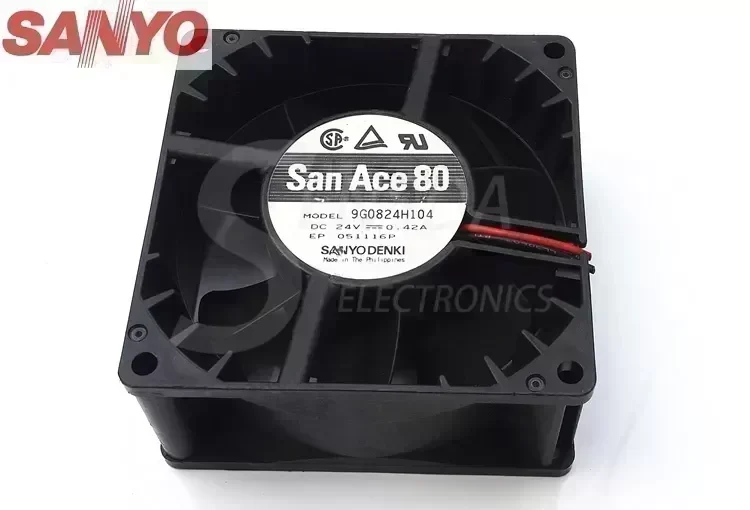 Sanyo 9G0824H104 8038 8cm 80mm DC 24V 0.42A server inverter cooling fan