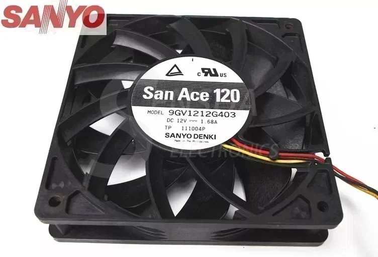 Original Sanyo 9GV1212G403 12025 120mm 12cm DC 12V 1.68A 3-wire server inverter case axial cooling fans