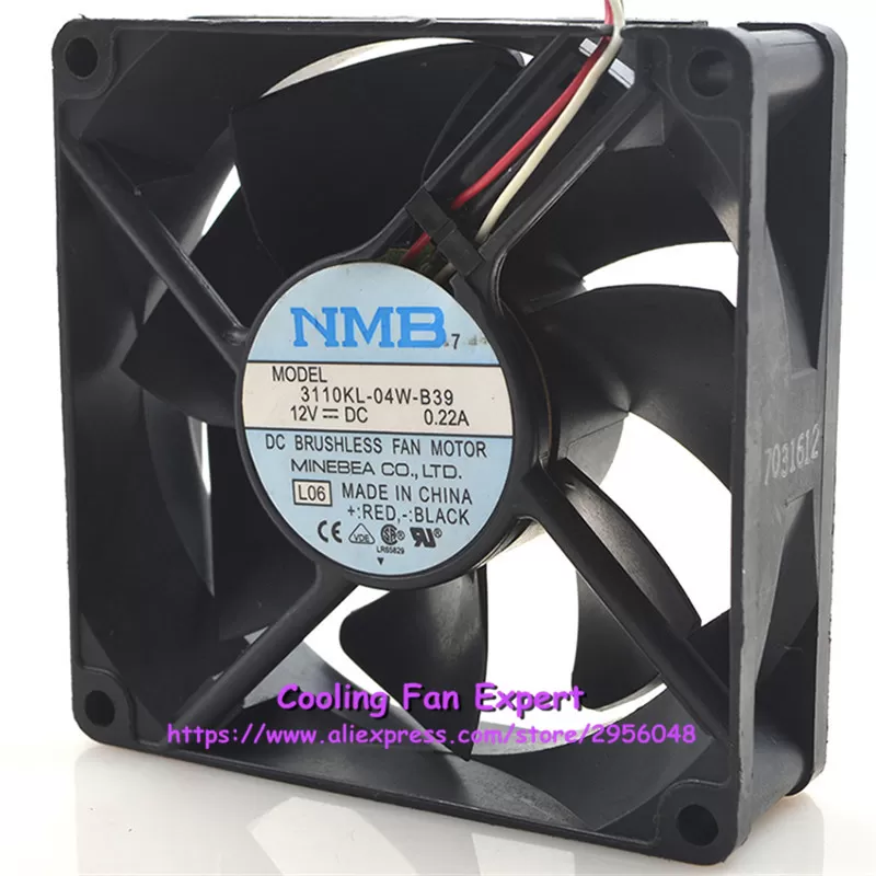 Original 3110KL-04W-B39 Computer Blower Cooling Axial Fan DC 12V 0.22A 2.04W 8025 80*80*25mm 2700RPM 3 Wires - Image 3