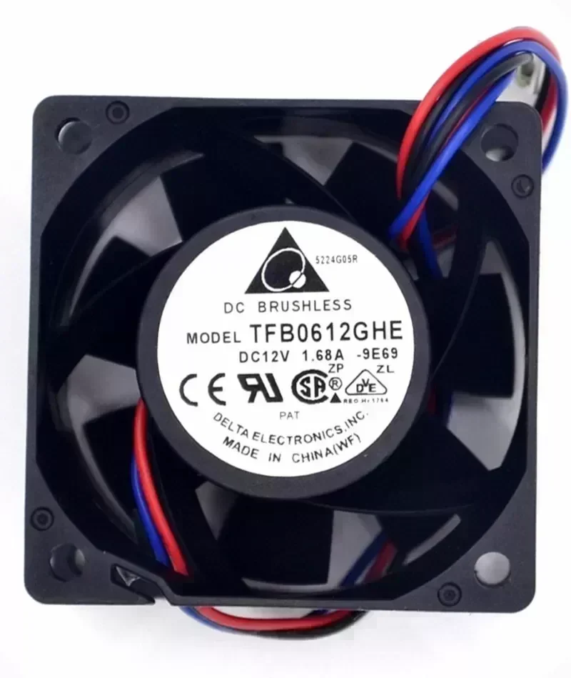 Original DELTA TFB0612GHE 6038 6CM 1.68A DC 12V Server Cooling Fan
