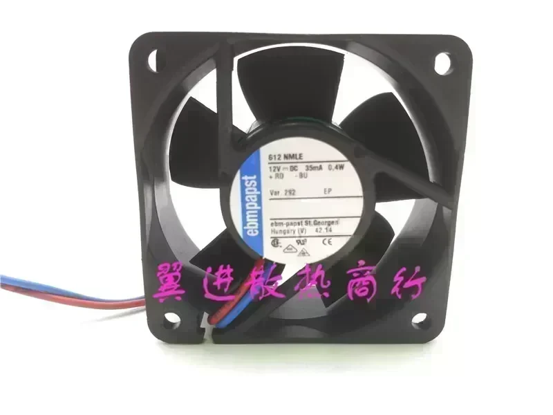 Original ebmpapst 612NMLE 12V 35mA 0.4W 6CM 6025 60 * 60 * 25mm silent cooling fan