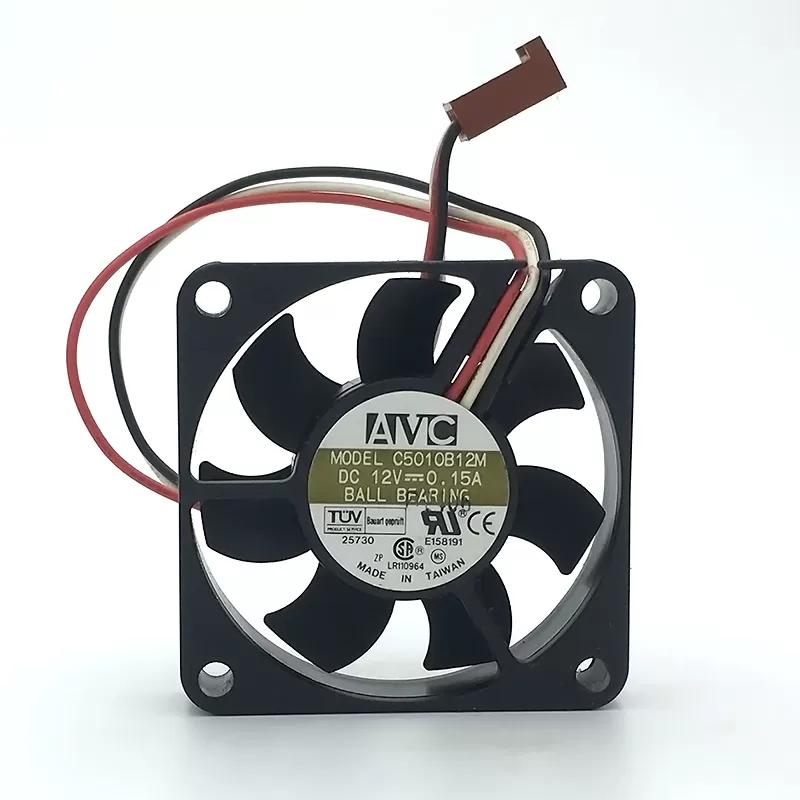 Original AVC C5010B12M 3-lines 5cm 50mm DC 12V 0.15A Dual Ball Bearing server inverter cooler cooling fan