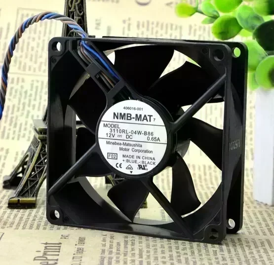 The original NMB 3110RL-04W-B86 80*80*25 12V 0.65A 4 line PWM control case fan