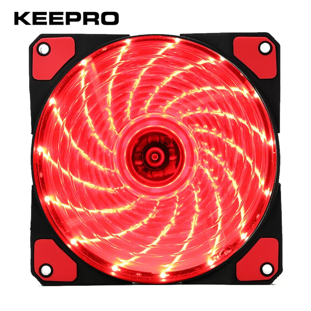 KEEPRO Original 15 Lights LED Silent Fan PC Computer Chassis Fan Case Heatsink Cooler Cooling Fan DC 12V 4P 3P 120*120*25mm