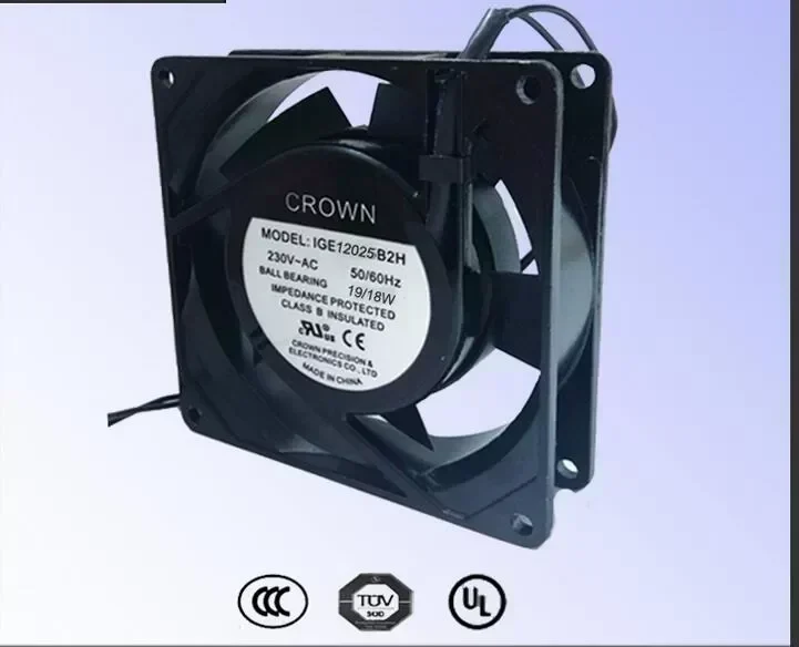 Taiwan CROWN IGE8038 mini fan double ball UL certification 220V motor cooling fan